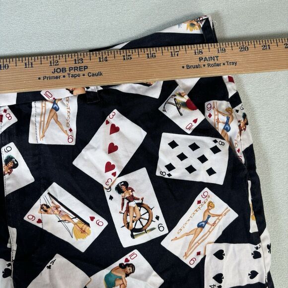 LOUDMOUTH Golf Shorts Girls Playing Cards Printed Black Size 38 gamble poker AOP - Picture 8 of 9